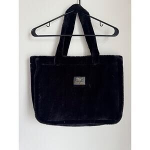 Minky Couture Annie Bag Large Tote Black Lined 16"x13"x5" New
